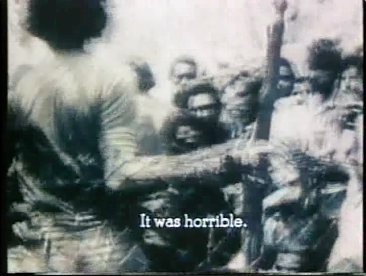 Ramón remembers the actos de repudio. Film still.